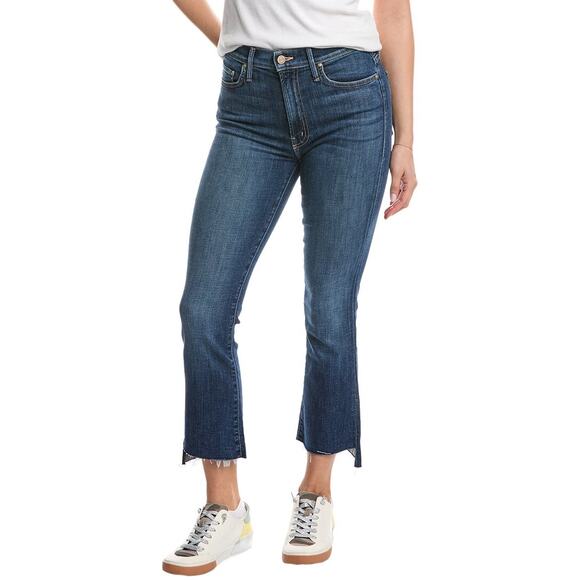 MOTHER The Insider Step Fray Crop Girl Crush Stretch High Rise Jeans size 28 - Picture 1 of 11